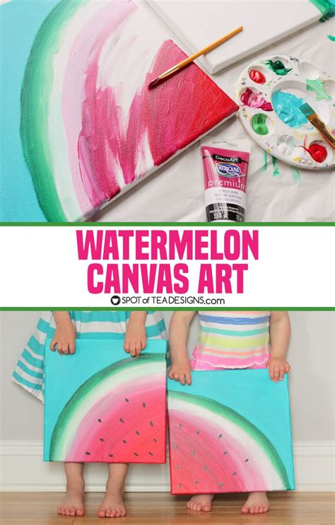 Diy canvas painting anyone can make. Sweet Summer Watermelon Canvas Art | Canvas crafts, Kids ...