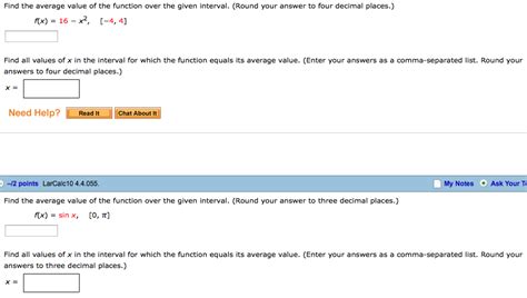 Suppose i have a function, something like: Solved: Find The Average Value Of The Function Over The Gi ...