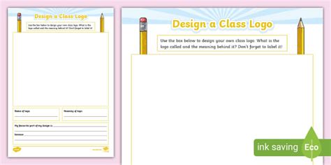 Design A Class Logo Worksheet Teacher Made Twinkl
