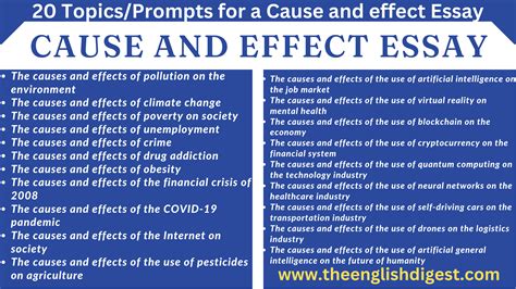 How To Write A Cause And Effect Essay The English Digest