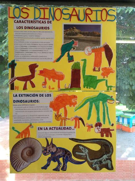 Proyecto Los Dinosaurios Mural Didáctico Alumnos De 4 Años Colegio