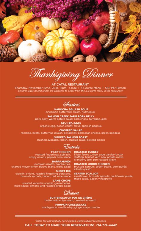 disneyland s catal restaurant offering special thanksgiving menu allears