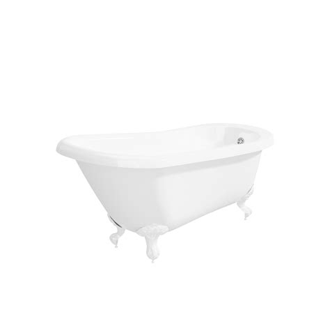 Freestanding Single Ended Roll Top Slipper Bath With White Feet 1550 X