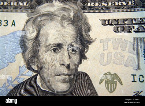 Twenty Dollar Bill Macro Andrew Jackson Stock Photo Alamy