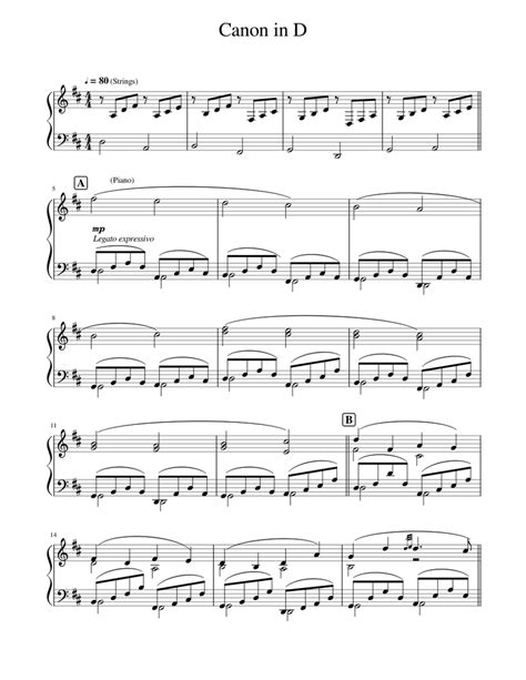 Pachelbels Canon In D Sheet Music For Piano Download Free In Pdf Or