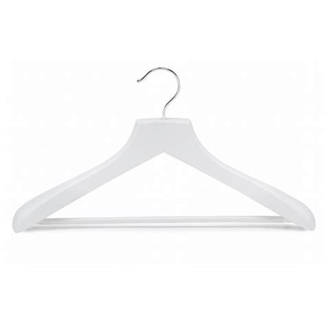 107wt Deluxe White Wooden Suit Hanger Wnon Slip Bar Logo Hangers
