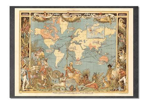 World Map Extent Of The British Empire In 1886 Etsy