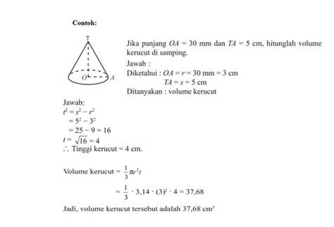 Menghitung Volume Dan Luas Permukaan Kerucut Rumus Ranking Excel Imagesee