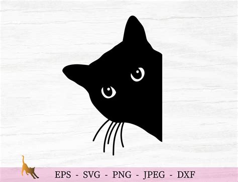 Peeking Cat Svg Black Cat Svg Cat Decal Files For Cricut Etsy