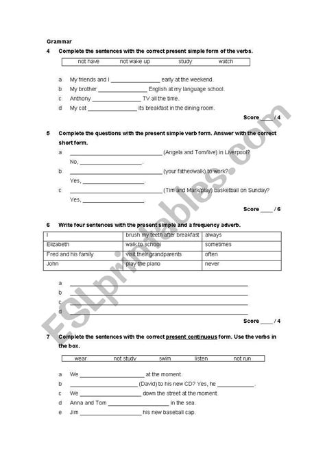 Review Exercises Eso Esl Worksheet By Lauraminho