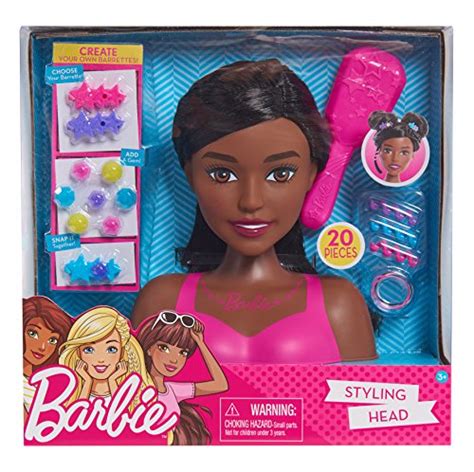 Barbie Styling Head Black Hair 20 Pieces