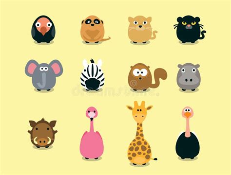 Illustration Design Template of Different Types of Animals Stock Vector