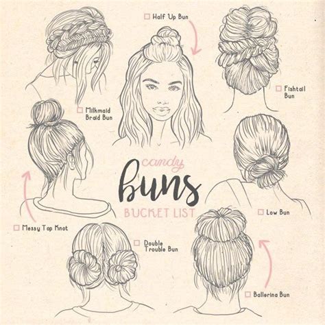 Types Of Buns Drawing Techniques Drawing Tips Drawing Reference