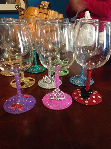 Disney Princess Wine Glasses Diy Glasses Glitter Glasses Glitter Wine Shot Glasses Wine