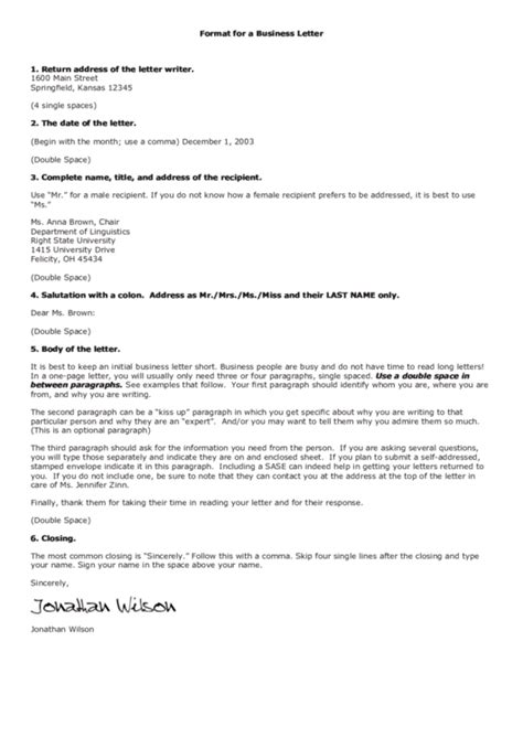A business proposal letter is a document used to invite or propose cooperation between organizations. Format For A Business Letter printable pdf download