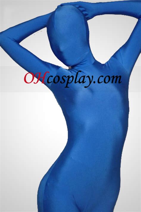 blue lycra full body spandex zentai suit [zt01611] £28 46