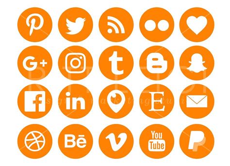 Ripe Orange Social Media Icons Pack Social Media Icons Media Icon Social Media