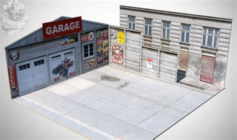 papercraft diorama garage paper craft company