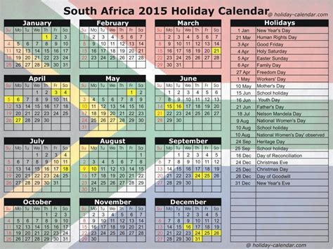 2015 Calendar South Africa Including Public Holidays Holiday Calendar