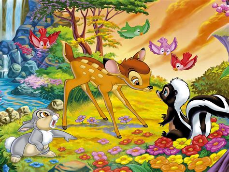 Cartoon Walt Disney Bambi Thumper And Flower Disney Hd
