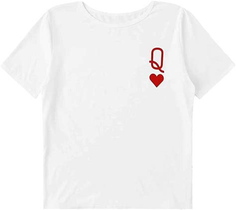 Shein Womens Round Neck Short Sleeve Heart Print Casual Tee T Shirt