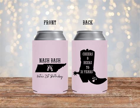 Nashville Birthday Koozies Birthday Party Kooziescoozies Nashville And Country Themed Can Coolers