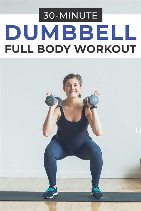 A Woman Doing Dumbbell Exercises With The Text 30 Minute Dumbbell