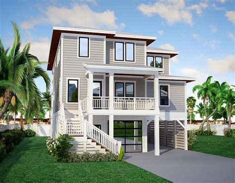 While many coastal homes are located far enough inland to avoid having a raised foundation; Portola Bay - Coastal Home Plans