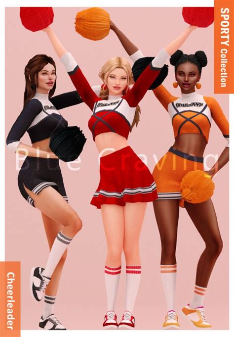 Sporty Cheerleader Outfits For Sims 4