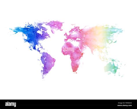 Multi Color Abstract World Map Stock Photo Alamy