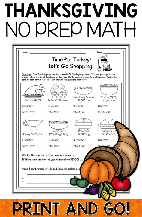 Mathematics For Kids Printable Thanksgiving Math Worksheets Fifth Grade