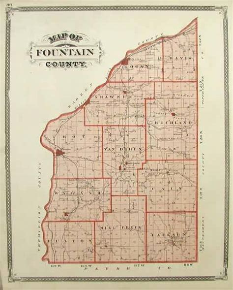 Map Of Fountain County Indiana Art Source International