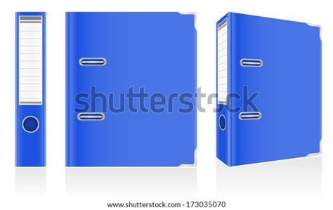 Folder Blue Binder Metal Rings Office Stock Vector Royalty Free