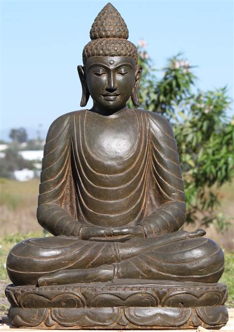 Sold Stone Garden Buddha Meditating Statue 32 102ls391