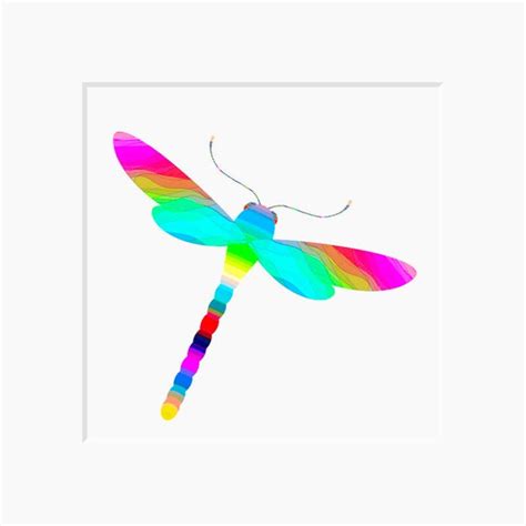 Dragonfly Art Print Whimsical Finely Detailed Vibrant