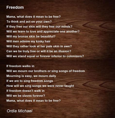 Freedom Freedom Poem By Michael Ordia