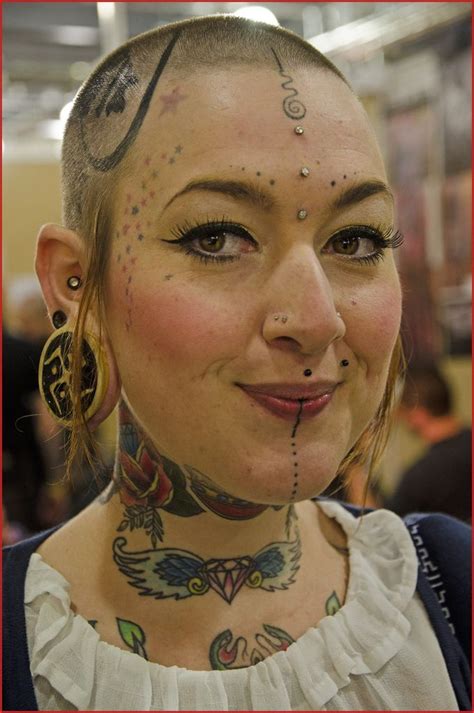 facial tattoos head tattoos neck tattoo tattoos and piercings art tattoo tawapa bald girl