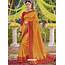 Buy Orange Heavy Embroidered Designer Silk Sari  Wedding Sarees