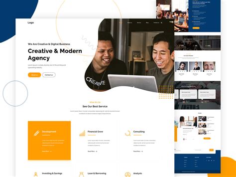 Creative And Modern Agency Ui Web Page Template Design Search By Muzli