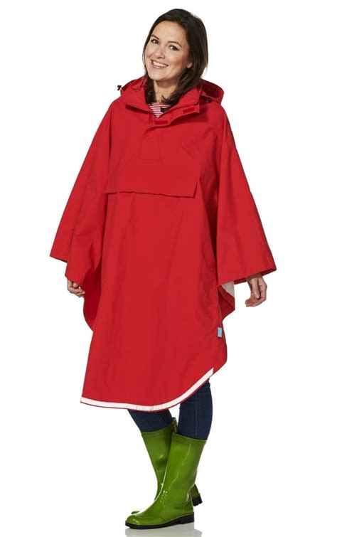 Hrd Cape 5000 Solid Red Or Navy Cycling Rain Poncho Clear