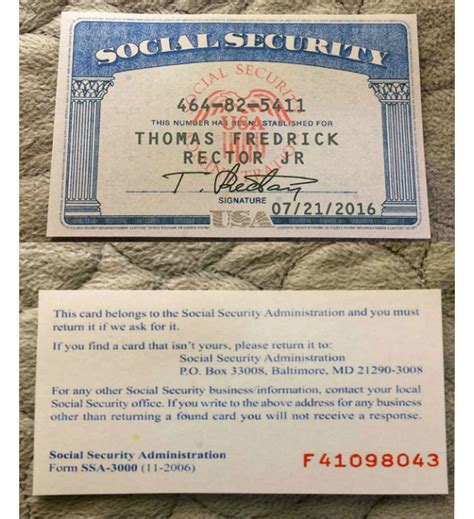 Social security card template front and back. SSN Snapshot, Front/Back