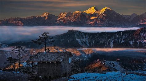 Hd Wallpaper Clouds Canyon China Mountain Asia Mount Gongga