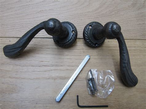 Hammered Cast Iron Lever On Rose Mortice Door Latch Handles Old Style ...