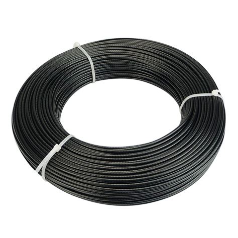 Buy Muzata 330 Feet Wire Rope Black Vinyl Coated Stainless Steel 3