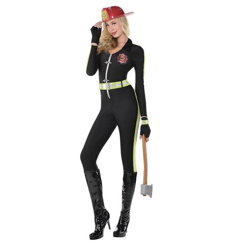 ladies firefighter costume sexy fireman womans hen party fancy dress adults ebay