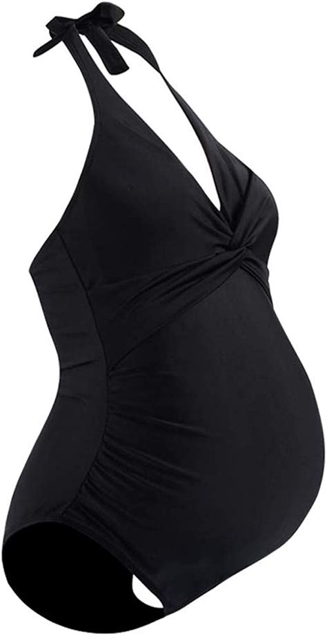 Waitfor Sexy Halter One Piece Swimwear For Pregnant Womenmaternity V Neck Tummy Control Bikinis