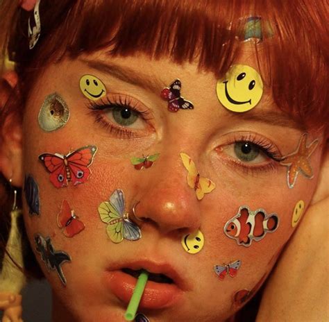 You can edit the face as you like. #kidcore #stickers #makeup #clowncore in 2020 | Aesthetic ...
