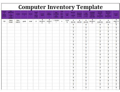 13 Computer Inventory Templates Free Word Templates