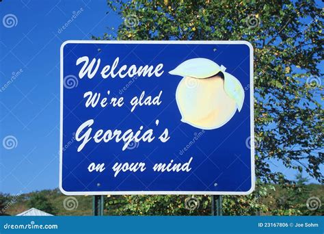 Welcome To Georgia Sign Stock Photo Image Of Road Communications
