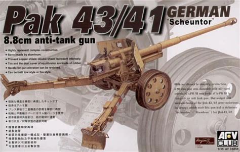 Afv Club 135 Scale German Pak 4341 88 Cm Anti Tank Gun Scheuntor